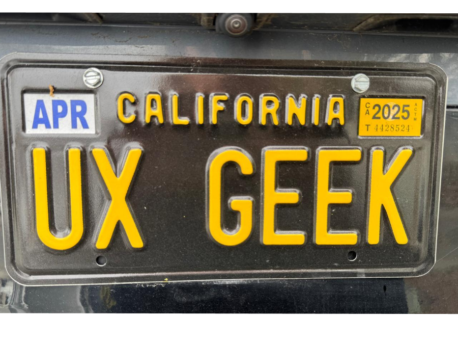 UX Geek California plate