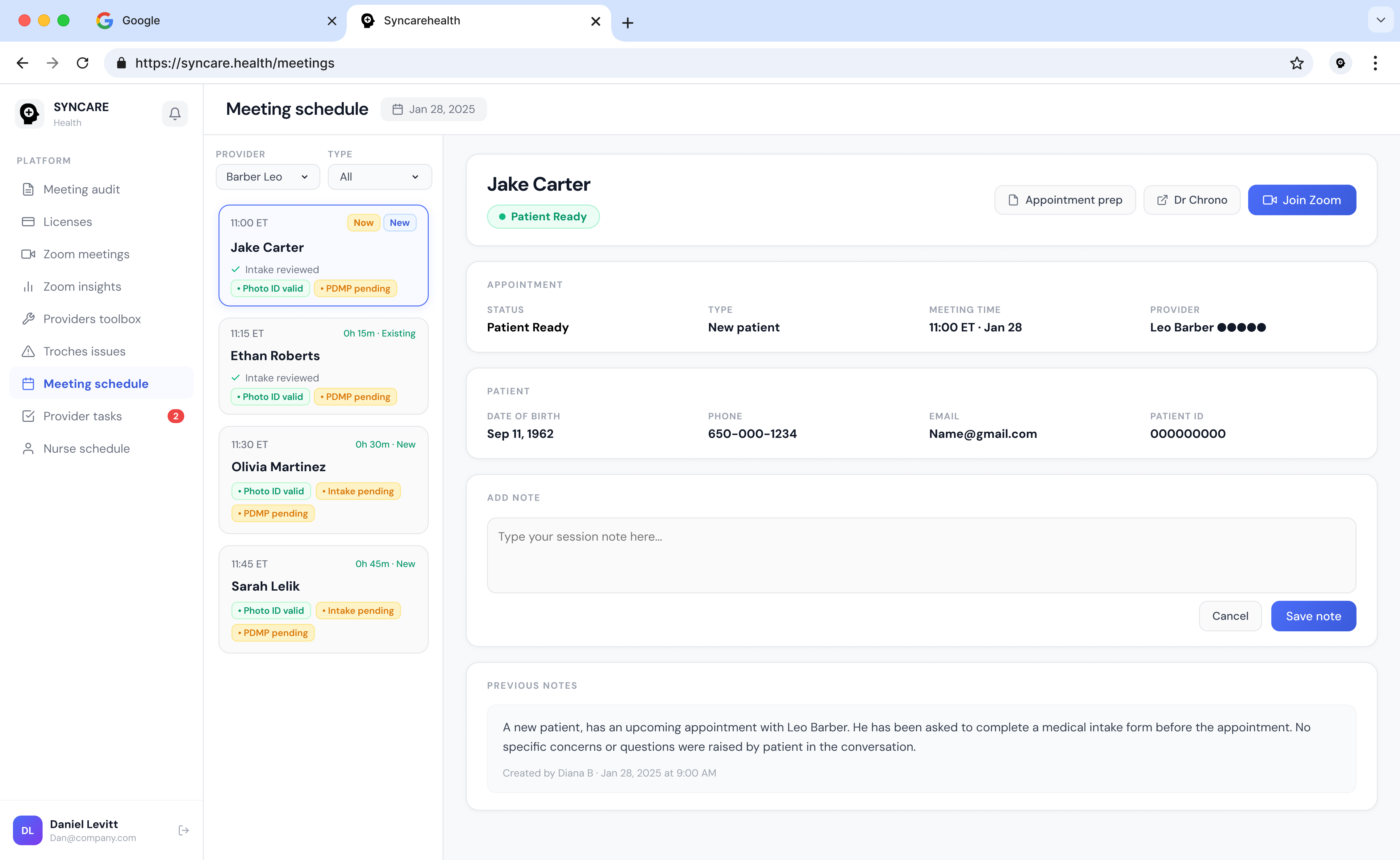Syncare - final design overview